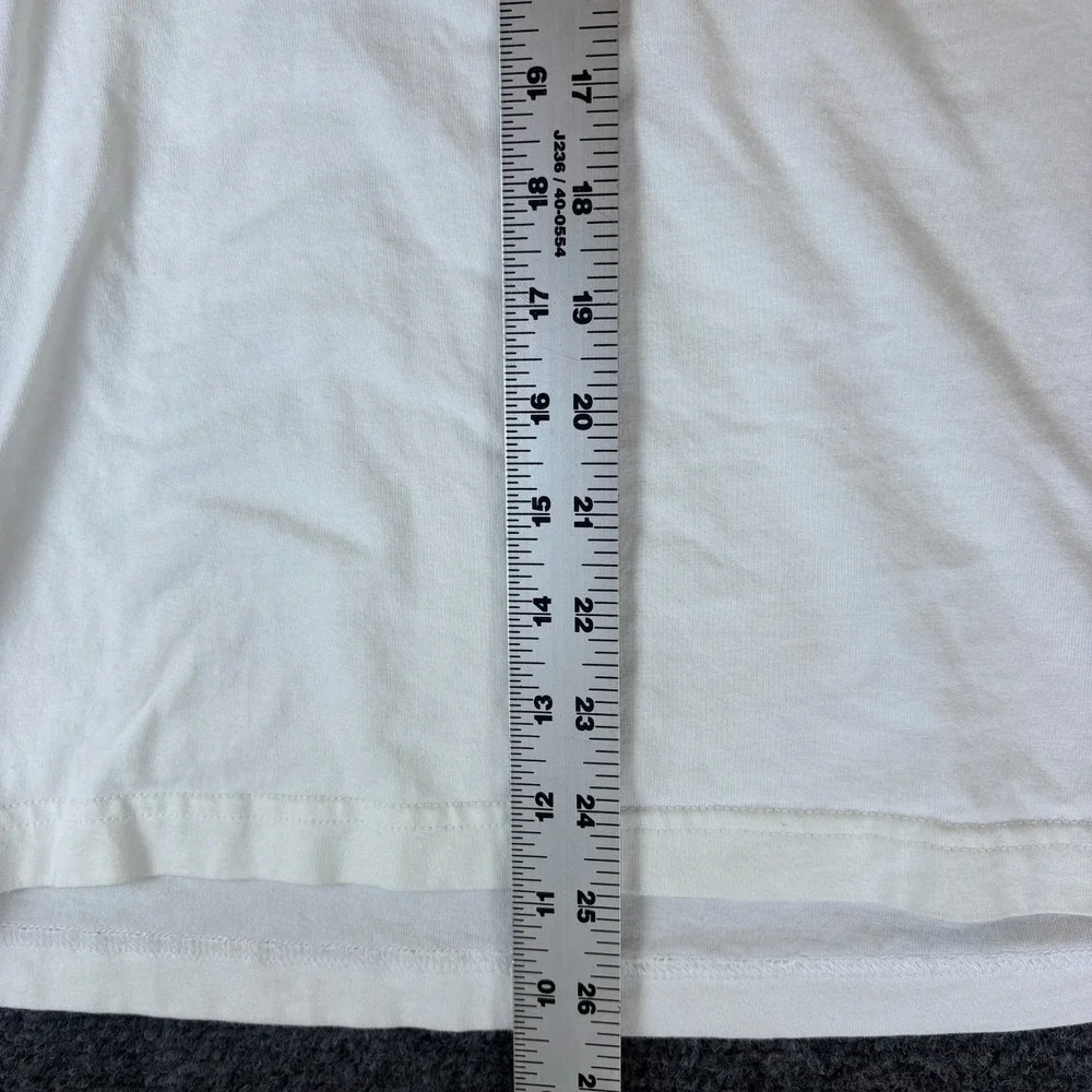Adidas Three Stripes T-Shirt Mens Medium White Black Basketball Court Graphic